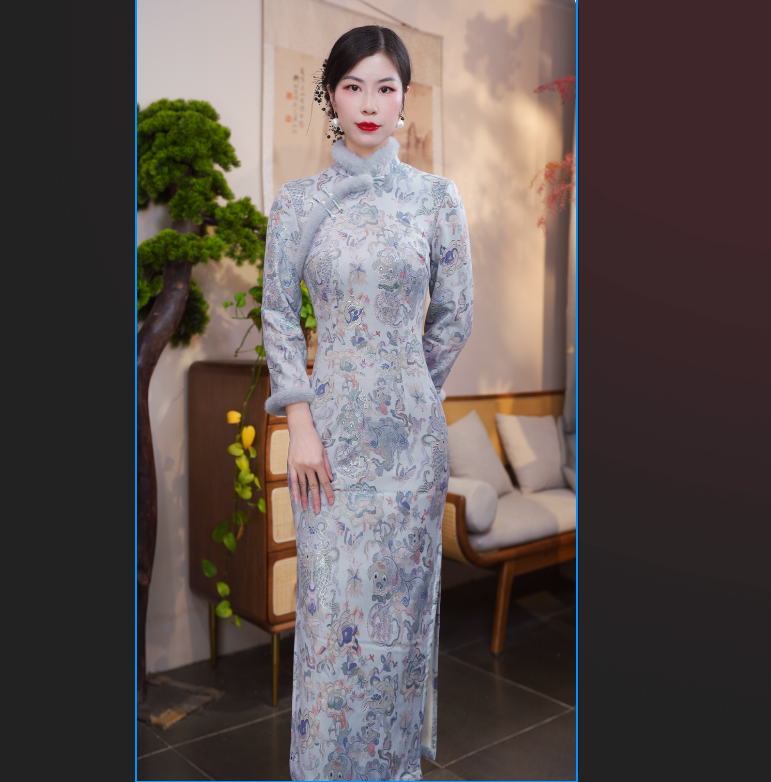 诗涵   经典版2025新款旗袍气质日常优雅经典修身