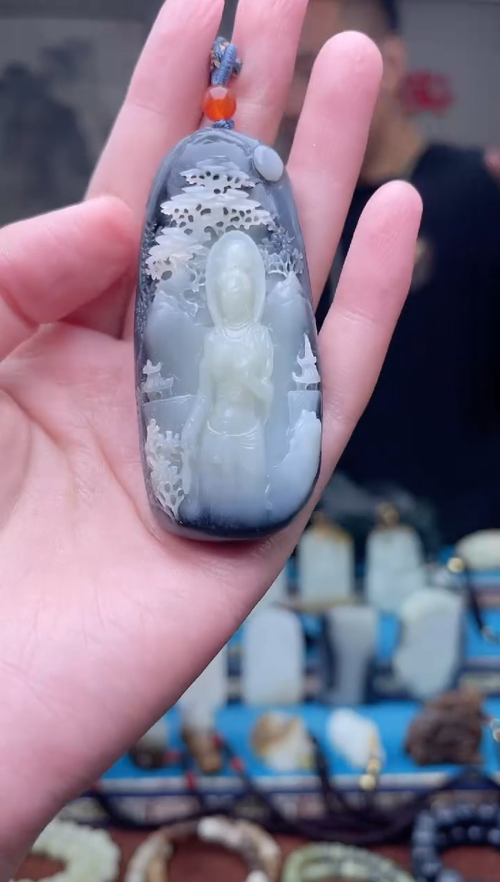 和田玉未镶嵌挂件1