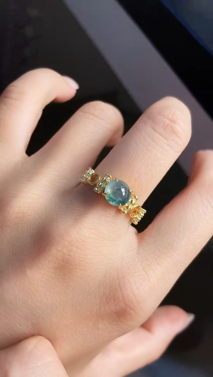 银S925镶嵌戒指翡翠12