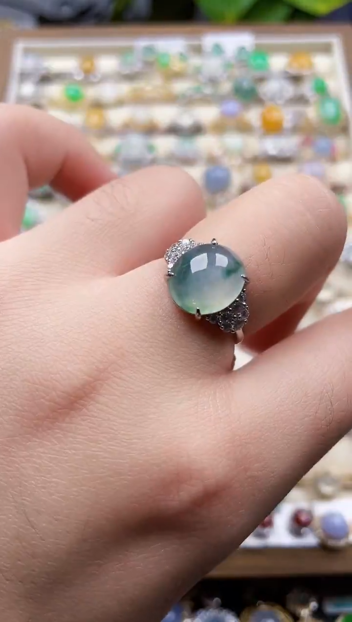 银S925镶嵌戒指翡翠97