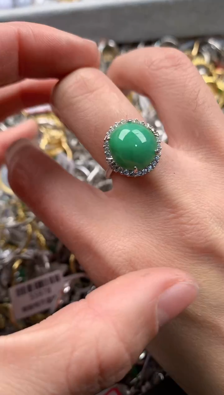 银S925镶嵌戒指翡翠777     8