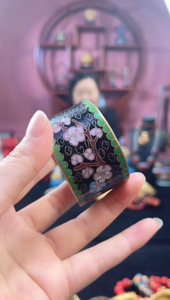 非遗 景泰蓝围巾扣 黑色