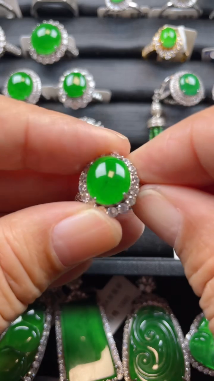 【闪购商品】翡翠戒指银S925镶嵌翡翠