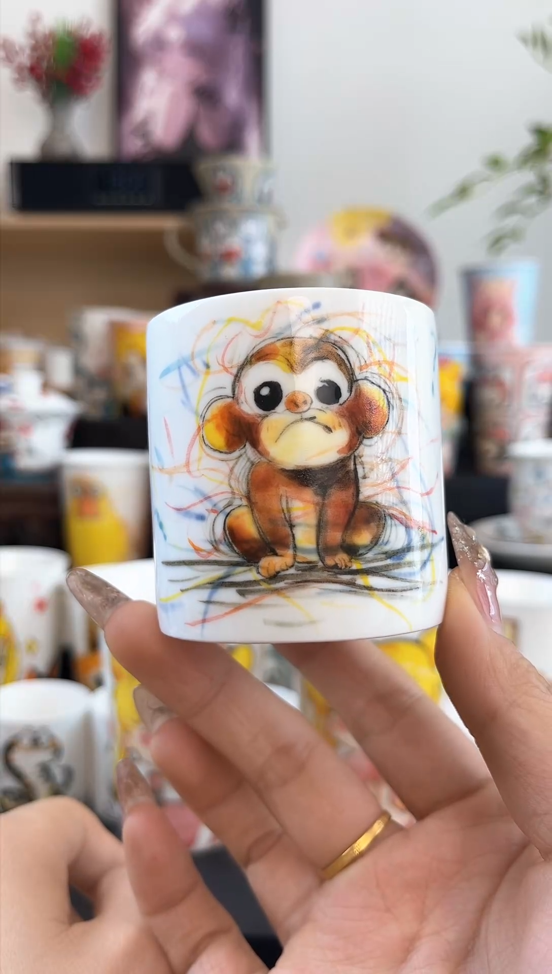 【闪购商品】摆件笙笙漫手工手绘小杯杯