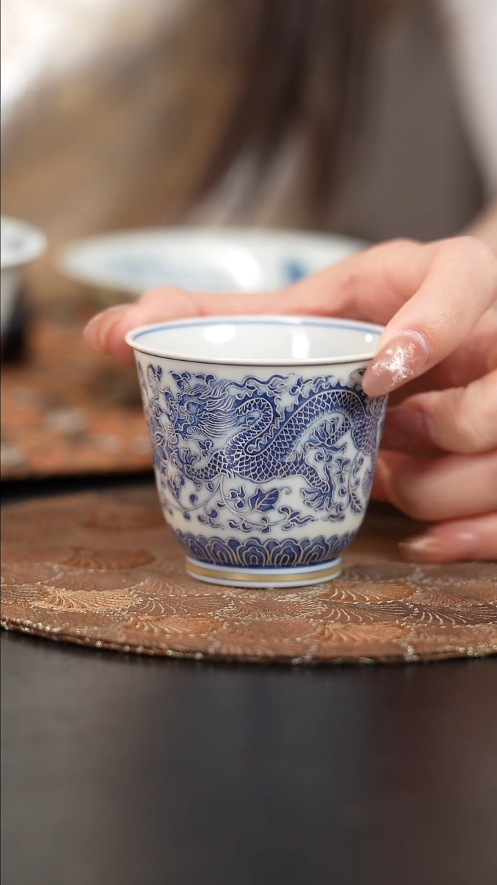 【闪购商品】杯四景堂青花描银