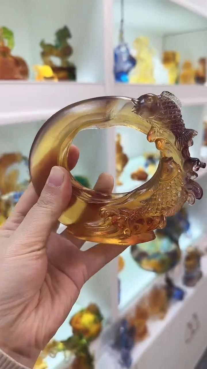 手工艺品琉璃双鱼