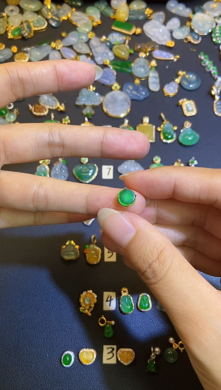 吊坠(不含链)银S925镶嵌翡翠1