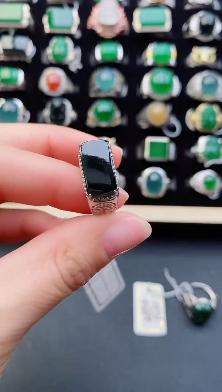 【闪购商品】翡翠戒指银S925镶嵌54354