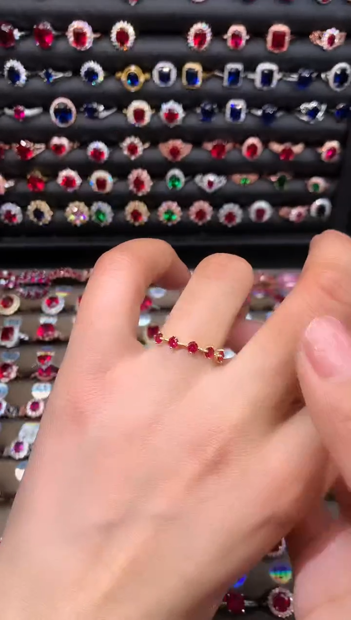 【闪购商品】红宝石戒指银S925镶嵌金