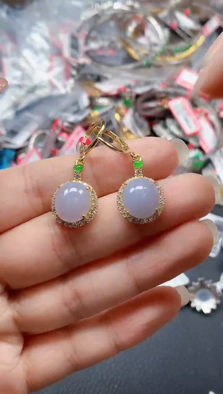 银S925镶嵌戒指翡翠天然A货缅甸翡翠