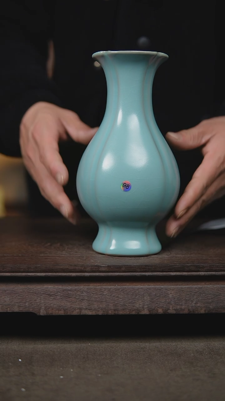 【闪购商品】杯仿古天青花口瓶瑕98