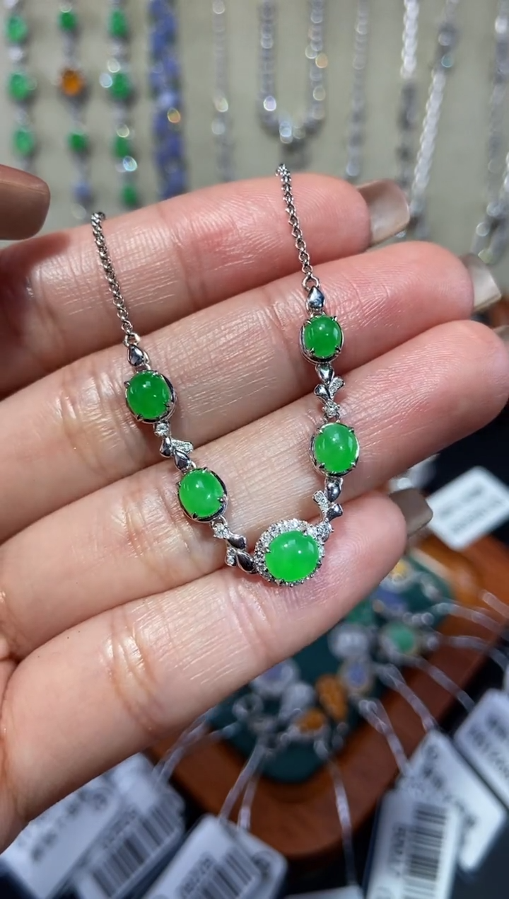 【闪购商品】翡翠手链18K金镶嵌手链