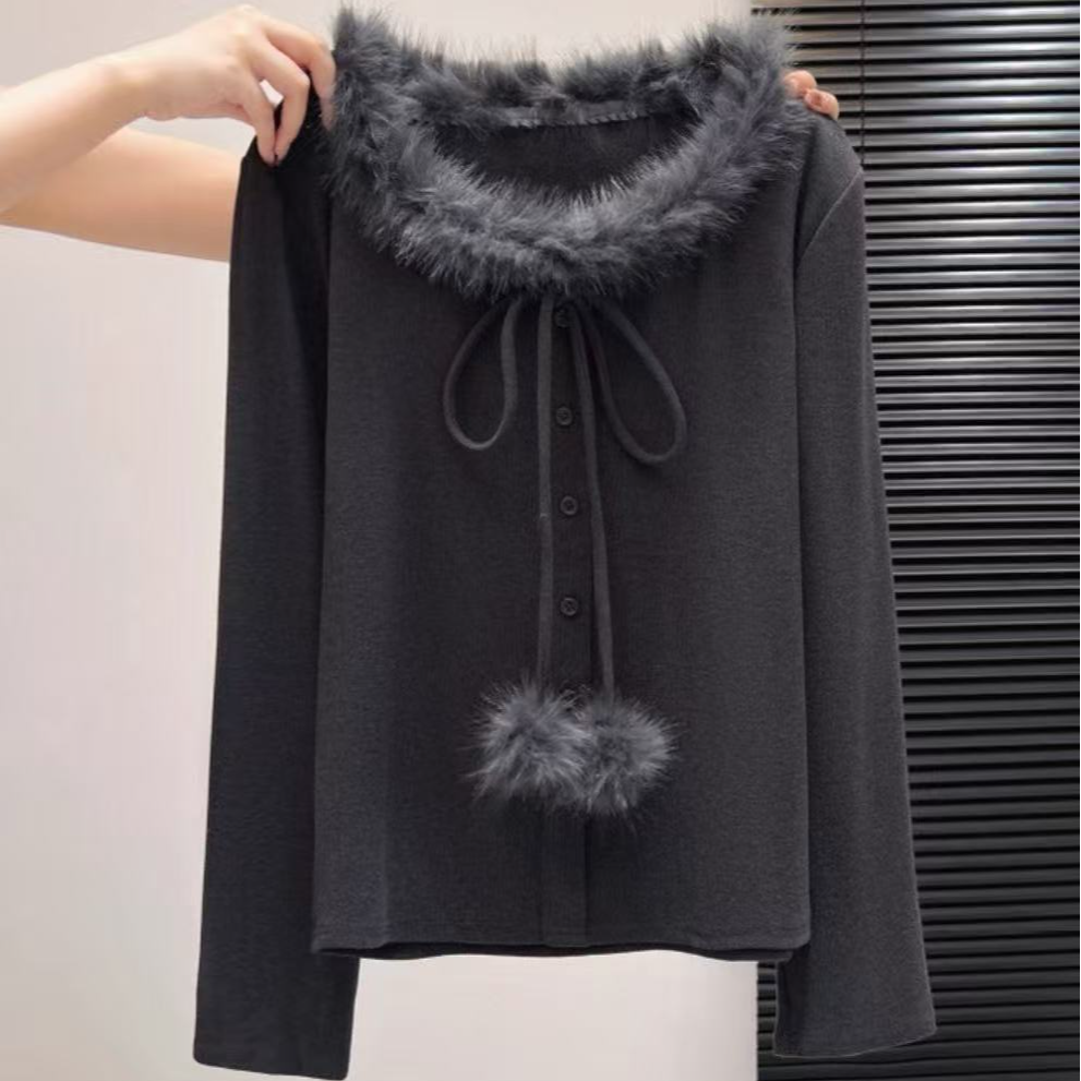 908-8840黑 秋冬常规款百搭气质秋季毛针织女装