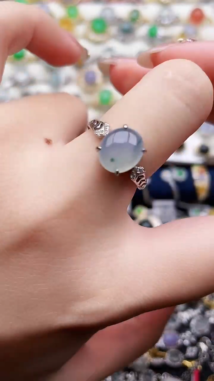 银S925镶嵌戒指翡翠103