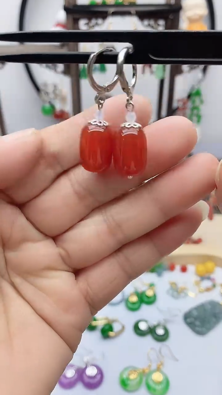 未镶嵌南红玛瑙耳饰176
