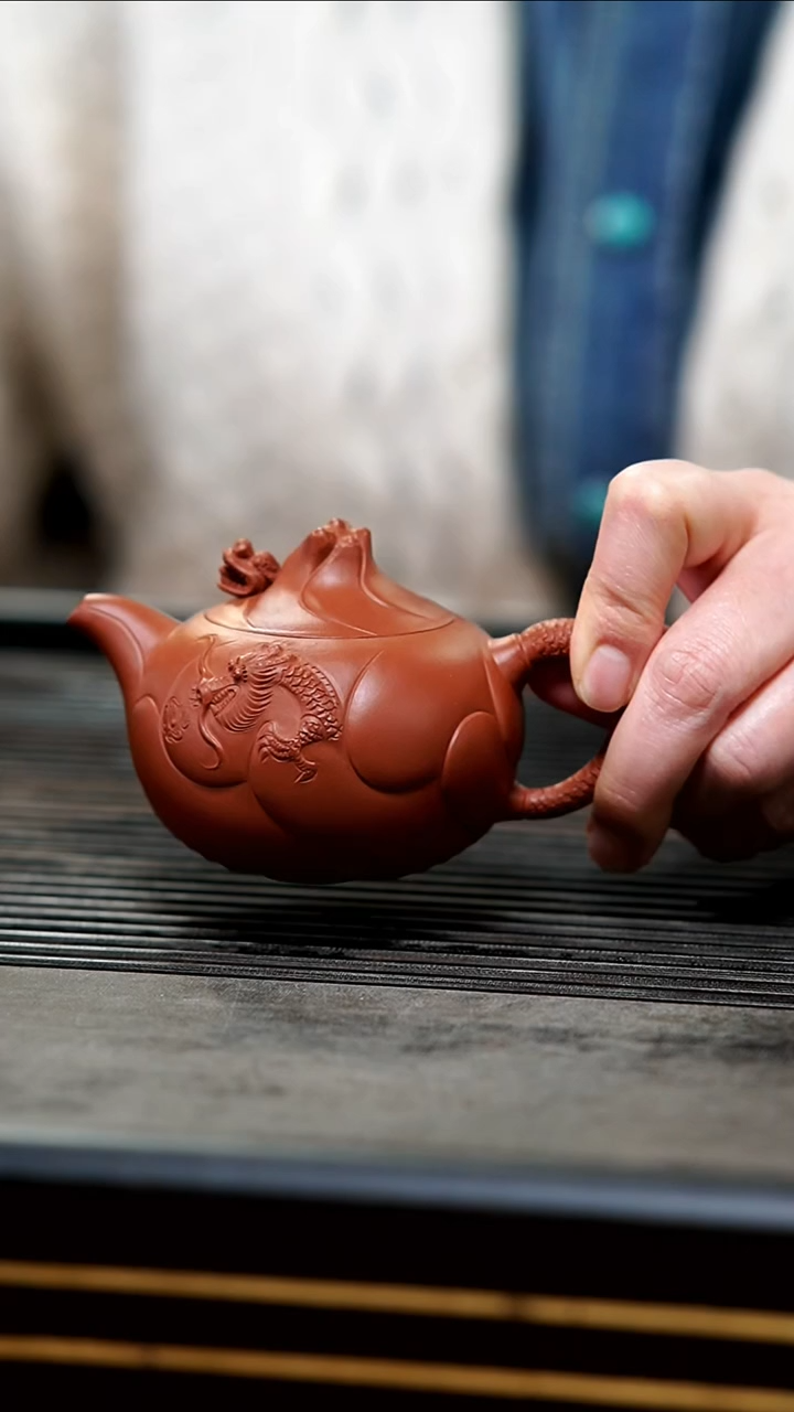 【闪购商品】紫砂茶壶11-半手朱泥小奶龙160cc