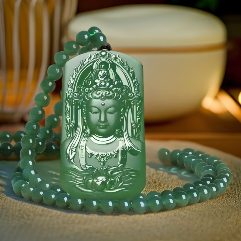 非金属仿水晶吊坠 【净玉观音佩】吊坠