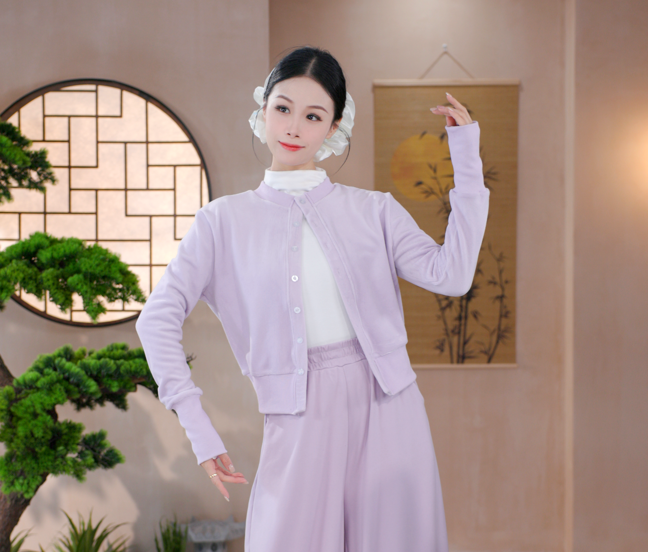 2025新款现代舞秋冬加厚排扣开衫日常练功古典舞中国舞舞蹈上衣