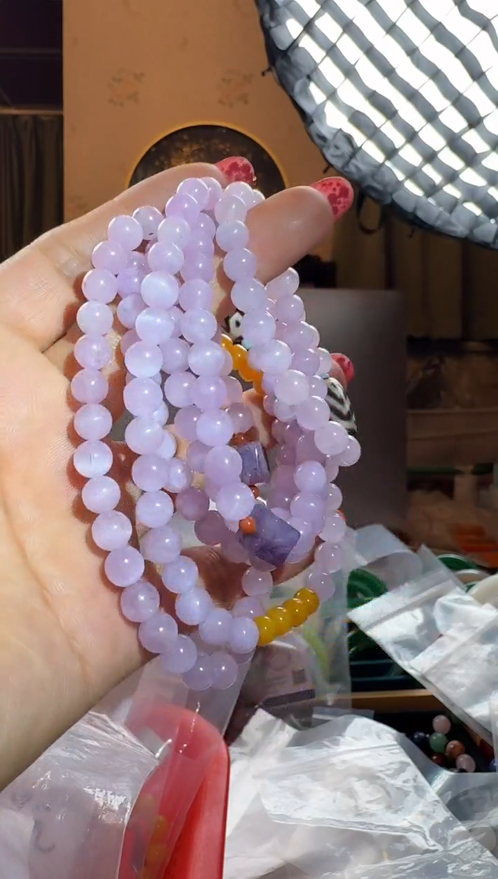 【闪购商品】锂辉石手链未镶嵌紫锂辉手链手串-多样性发一