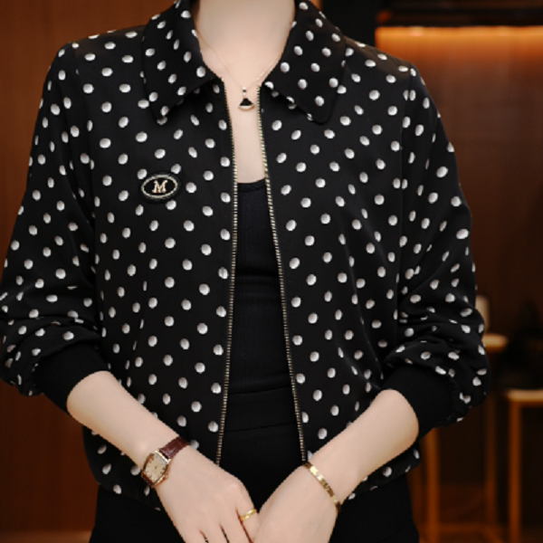 波点-新款印花气质上衣外套百搭显瘦时尚舒适显气质