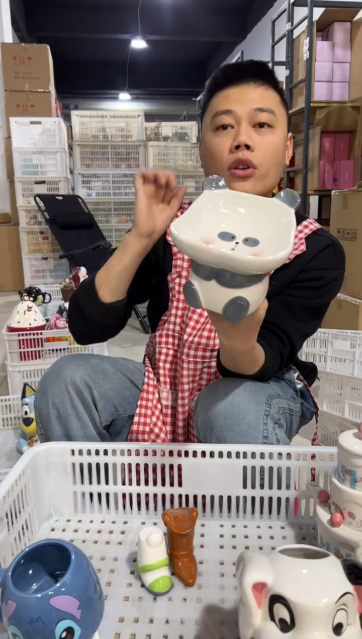 【闪购商品】杯陶瓷b款熊猫狗粮碗