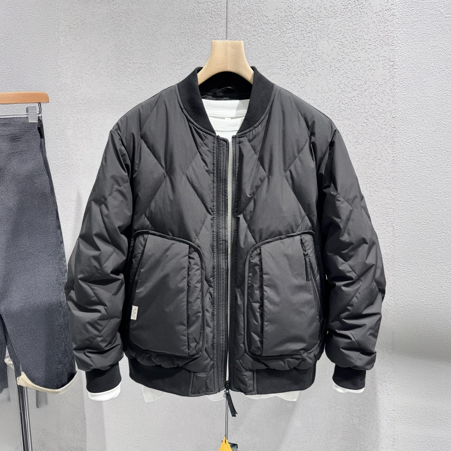 PinkAvril男士棒球领羽绒服2025冬季新款休闲保暖90鸭绒夹克外套