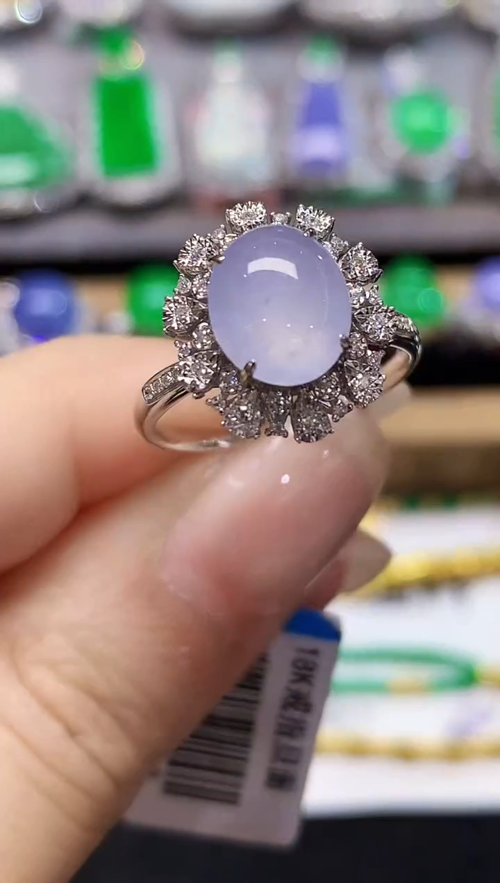 18K金镶嵌戒指翡翠L2129-2多样性发其一