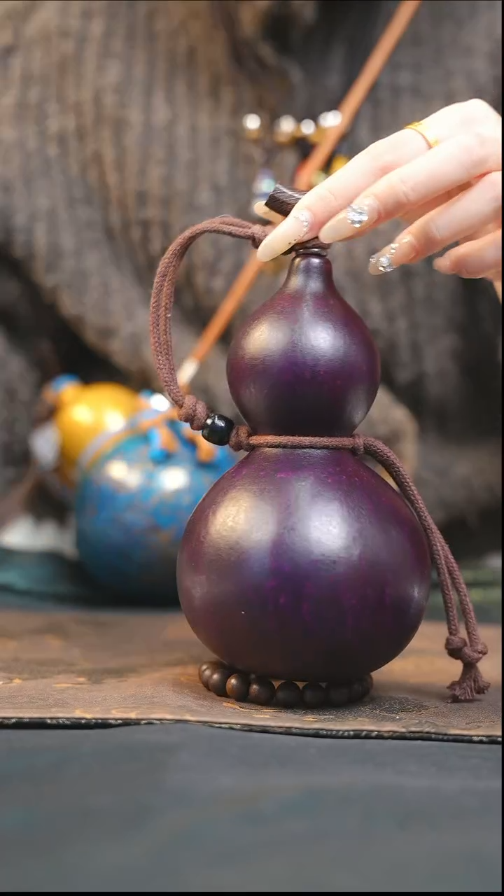 【闪购商品】XV161大漆酒葫芦不包手串及旋转底座