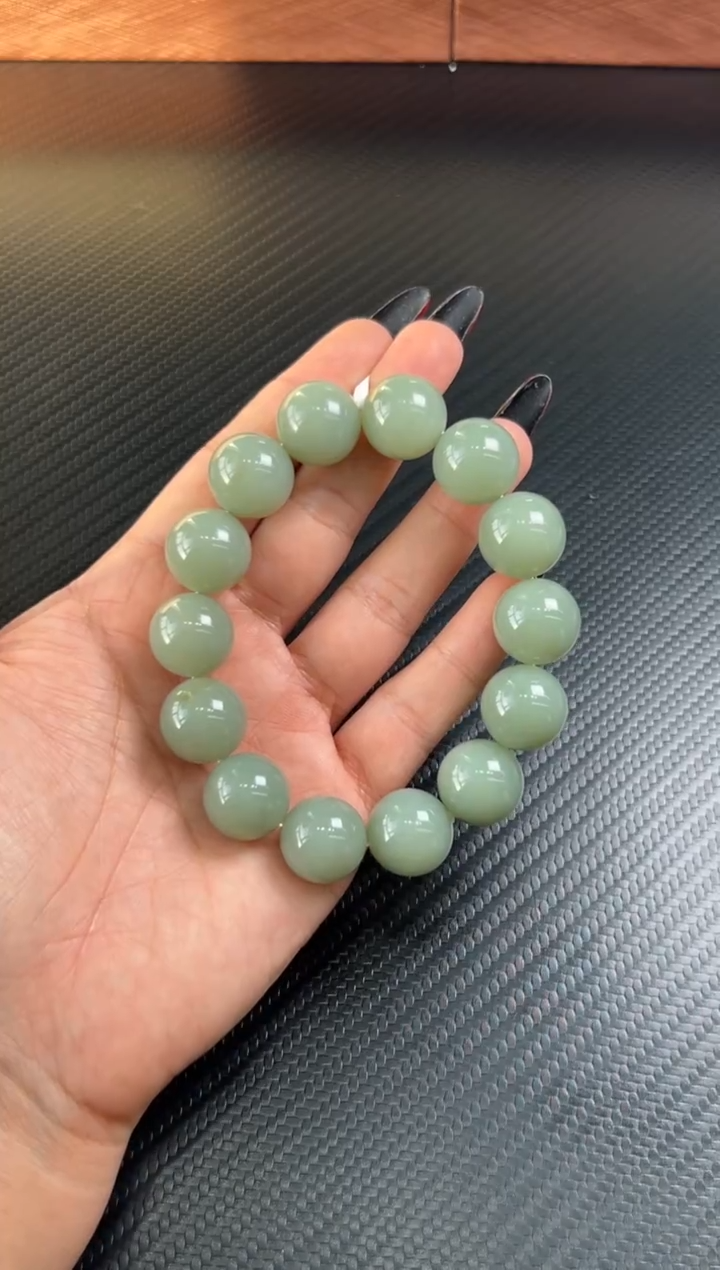 未镶嵌手串和田玉且末蓝微色差卡16j