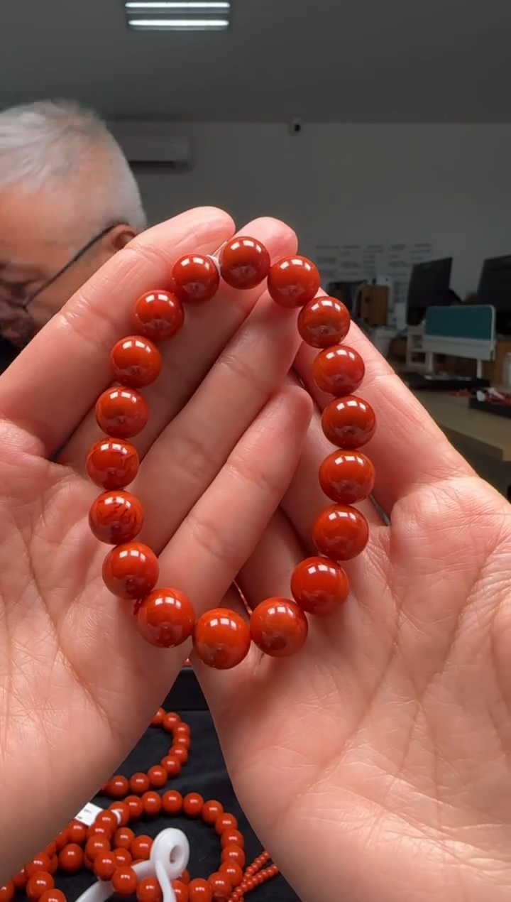 【闪购商品】南红玛瑙11mm瓦西手串圆珠未镶嵌多样性发一件