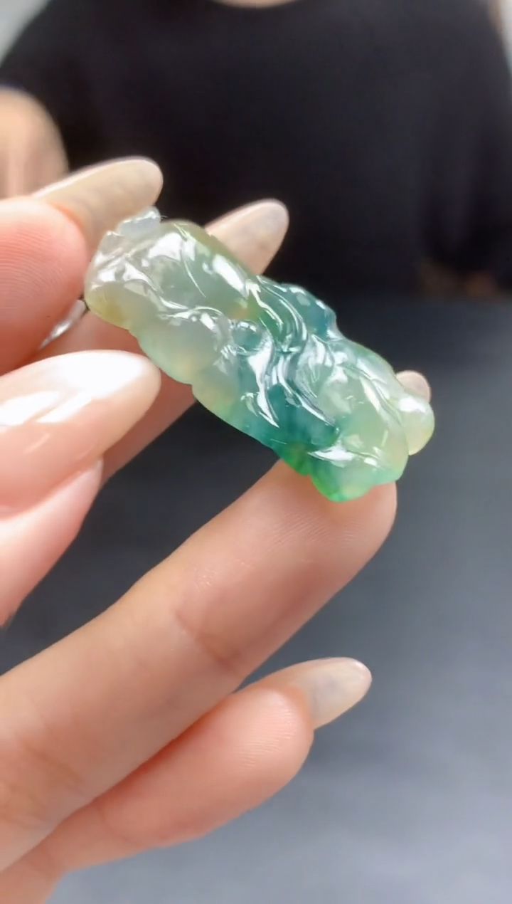 【闪购商品】定制翡翠未镶嵌888ee-毛货荷叶8