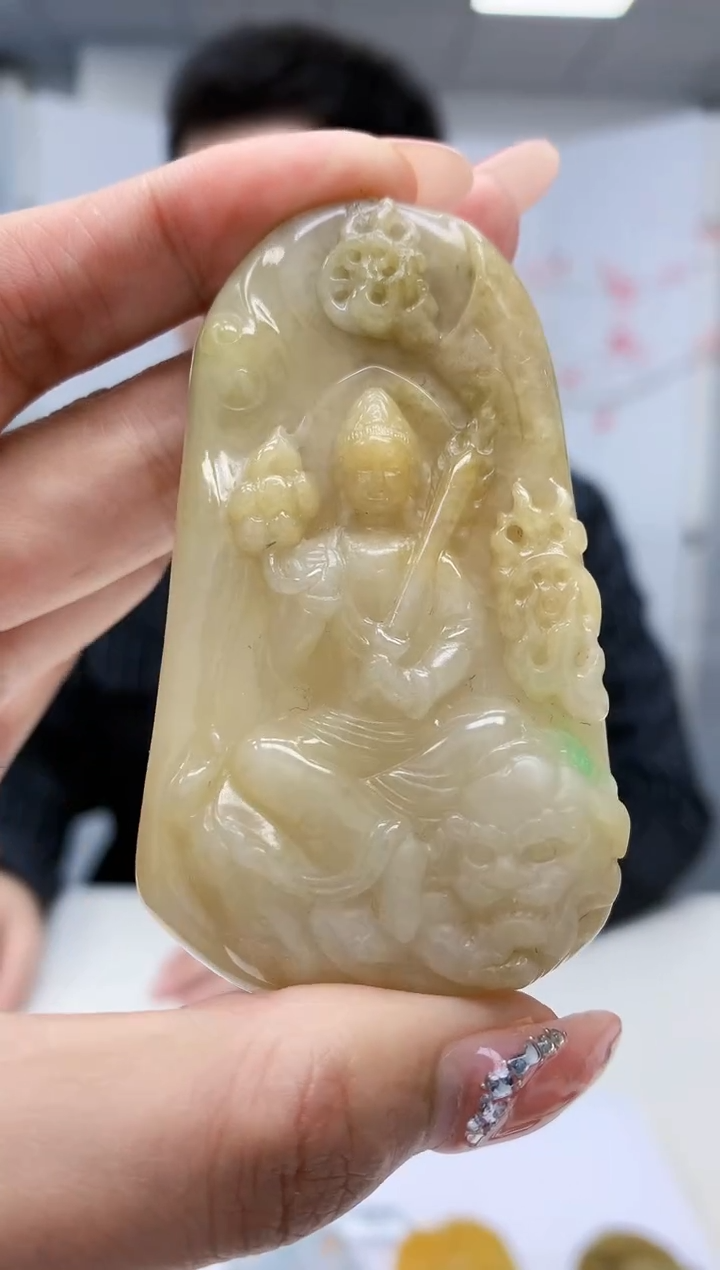 【闪购商品】定制翡翠未镶嵌5153MM-毛货挂件73