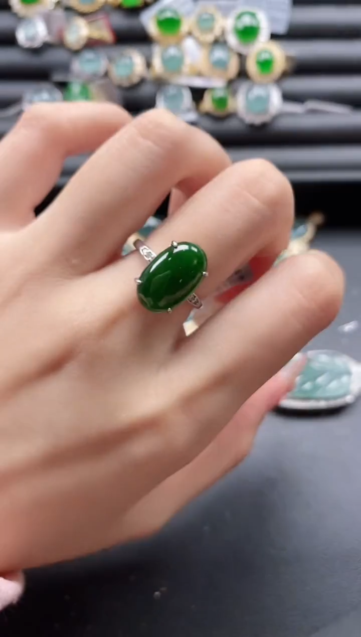 【闪购商品】翡翠戒指银S925镶嵌51511