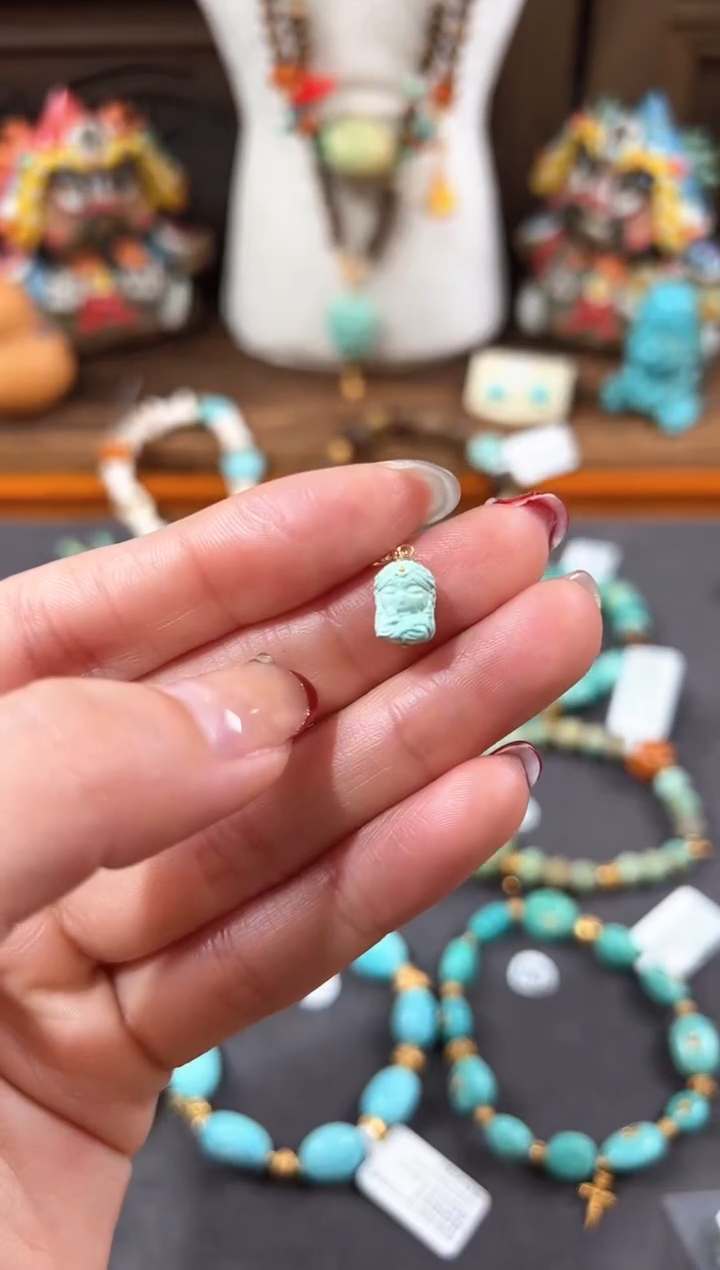 【闪购商品】绿松石提溜18K金镶嵌绿松石提溜