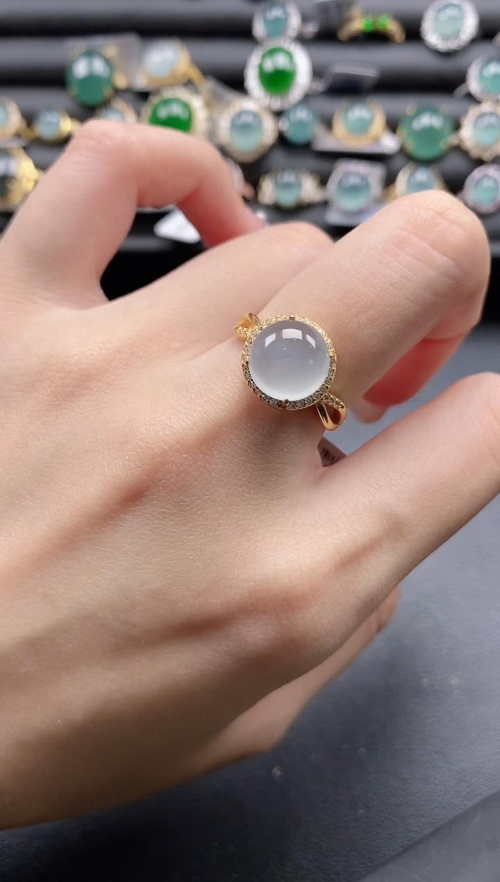 【闪购商品】翡翠戒指银S925镶嵌1111