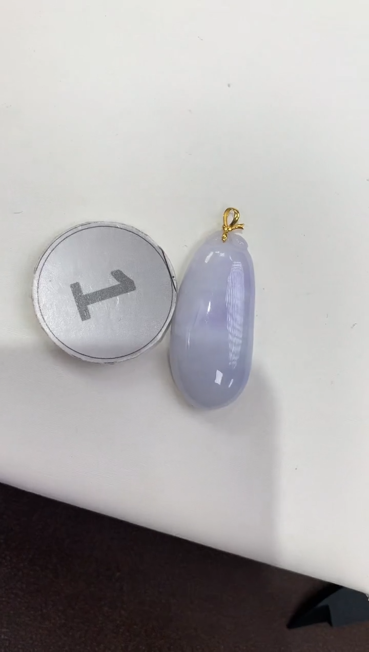 颈饰18K金镶嵌翡翠天然缅甸a货翡翠