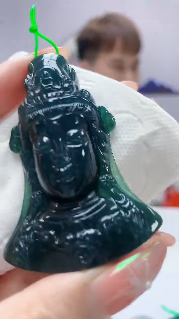 【闪购商品】定制翡翠未镶嵌4868DD-毛货挂件11