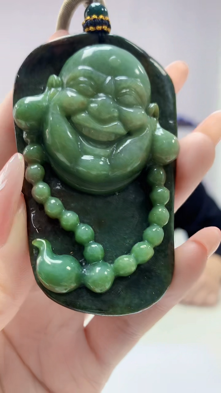 【闪购商品】定制翡翠未镶嵌4917DD-毛货挂件佛25