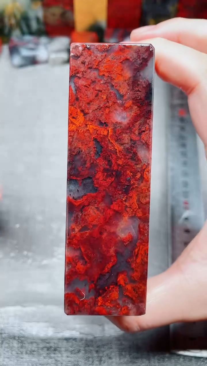 玉桂林鸡血玉素章3.0左右红20