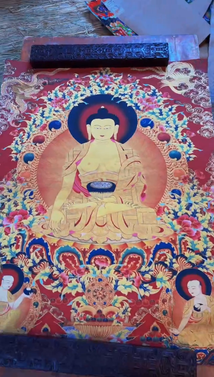 装裱画精品手绘唐卡链接--A133