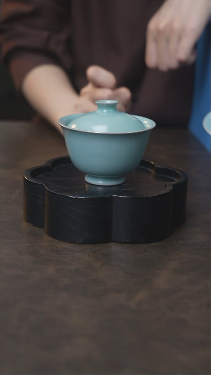 红颜盖碗 （拾汝）（天青） 