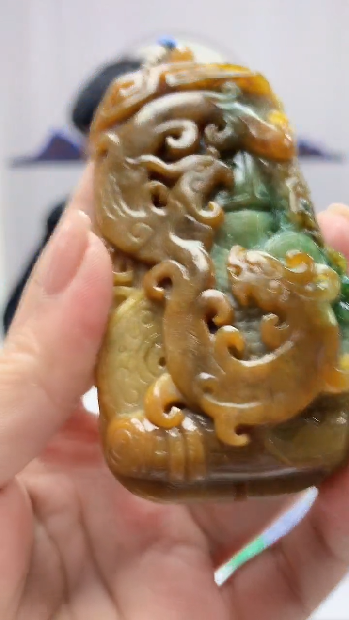 【闪购商品】定制翡翠未镶嵌4925ms-毛货119龙凤