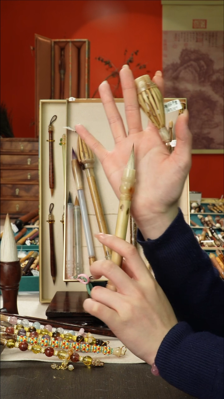 201号闪孤品高货毛笔链接 清水试笔 蘸墨不退