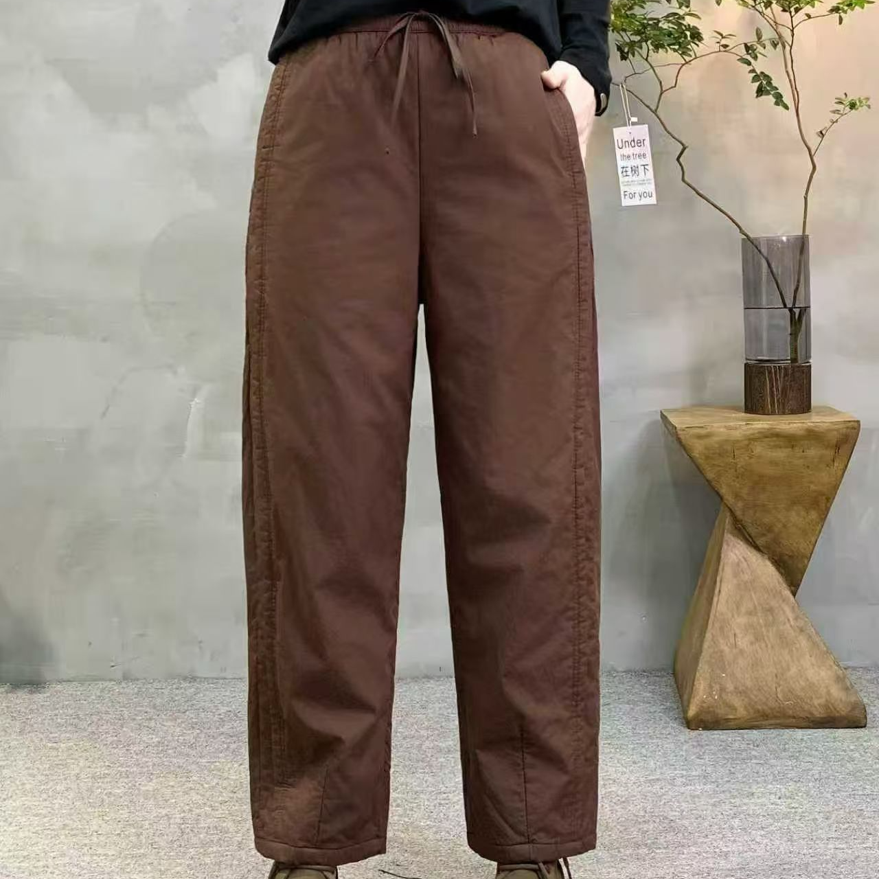 2025冬季纯棉休闲时尚百搭宽松保暖女直筒棉裤