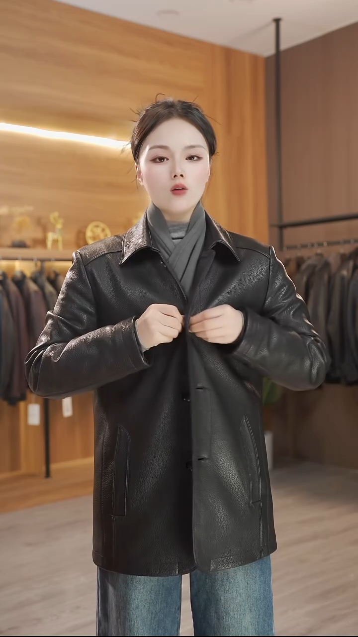 100%头层山羊皮20070加厚款（可拆卸90白鸭绒）限时福利