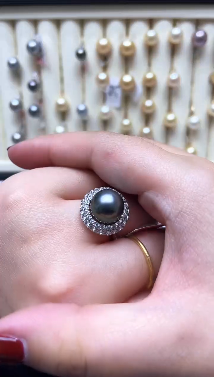 【闪购商品】海水珍珠戒指未镶嵌大溪地戒指