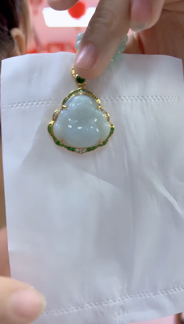 【闪购商品】翡翠颈饰银S925镶嵌佛公（多样性发货发一件）