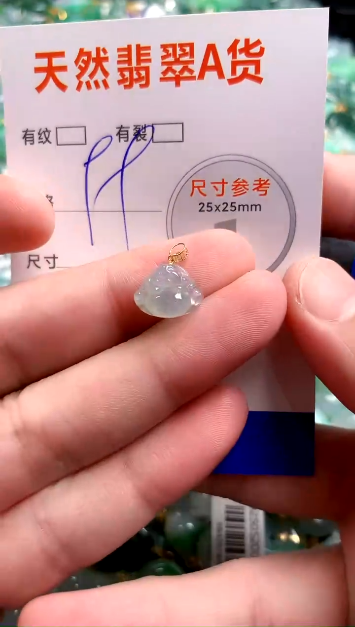 翡翠18K金镶嵌颈饰24000422