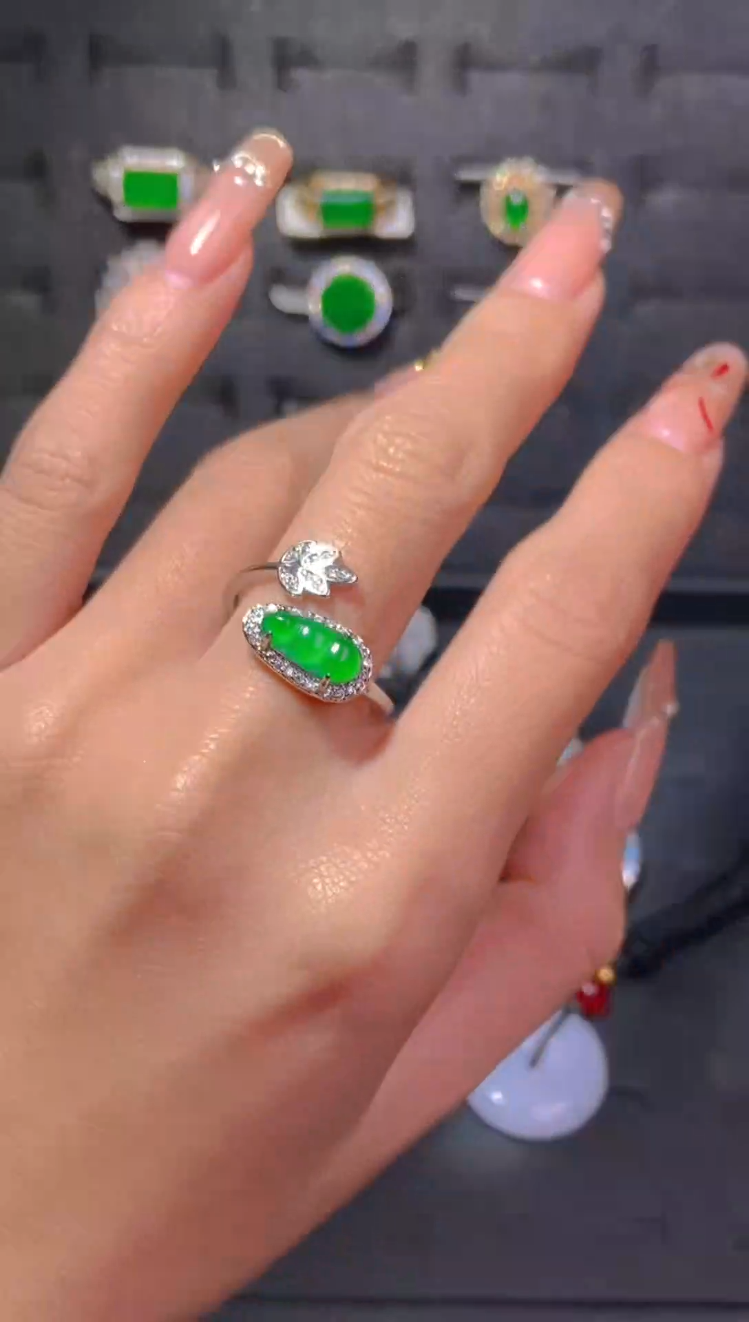 【闪购商品】翡翠戒指未镶嵌天然翡翠A货92