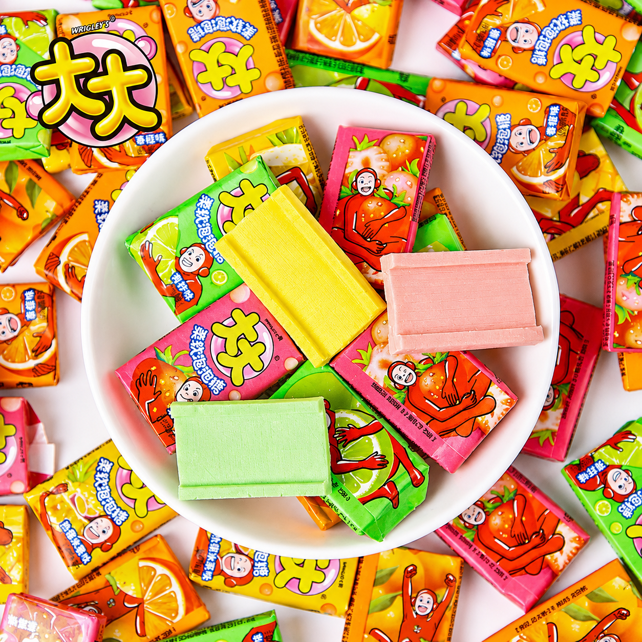 大大泡泡糖袋装什锦味口香糖约40片大大卷童年怀旧网红零食糖果